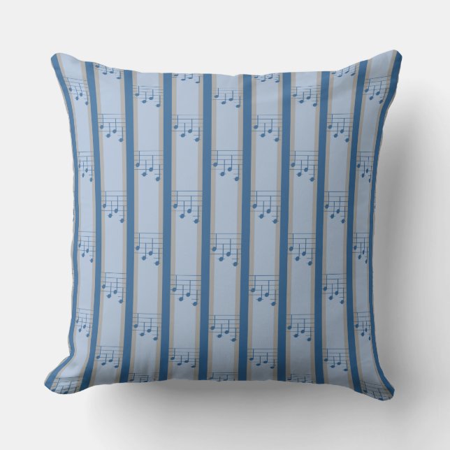 Music Note Striped Cushion (Front)