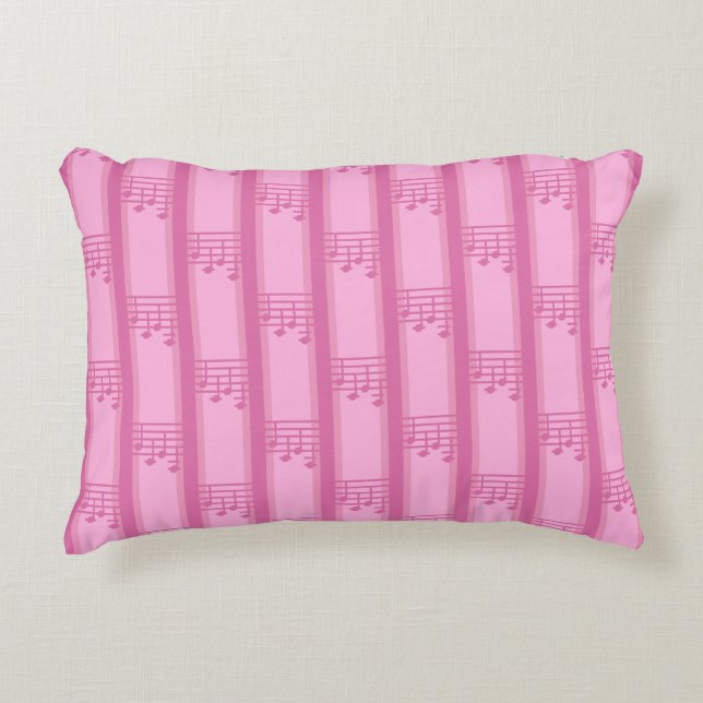 Music Note Striped Decorative Cushion (Front)