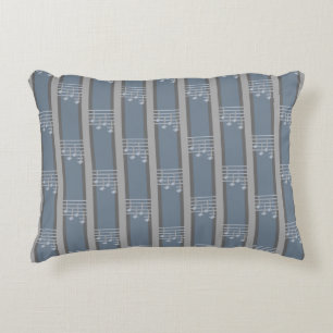 Music Note Striped Decorative Cushion