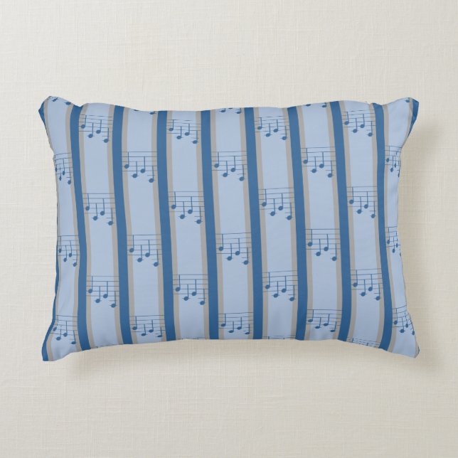 Music Note Striped Decorative Cushion (Front)