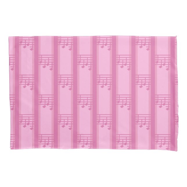 Music Note Striped Pillowcase (Front)