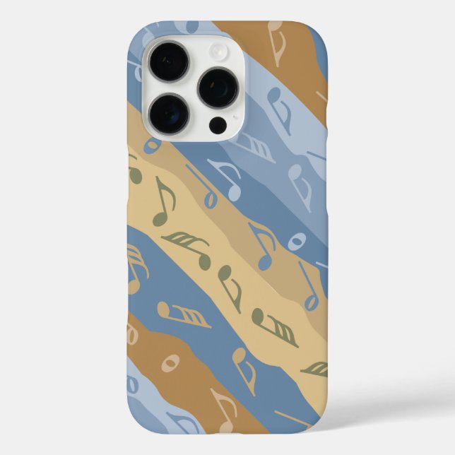 Music Note Stripes Brown And Blue Case-Mate iPhone Case (Back)