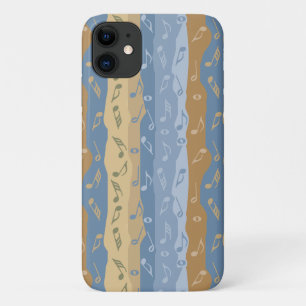 Music Note Stripes Brown And Blue iPhone 11 Case