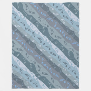 Music Note Stripes Fleece Blanket