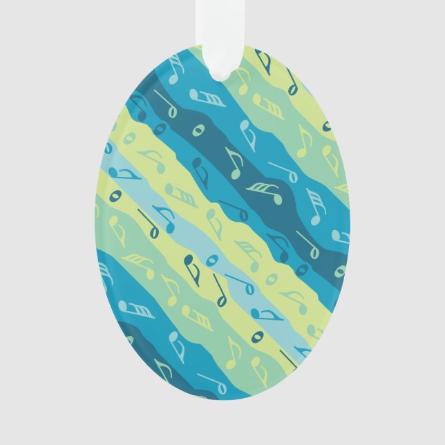 Music Note Stripes Ornament (Front)