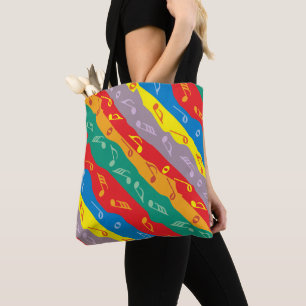 Music Note Stripes Tote Bag