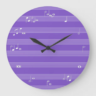 Music note time clock - purple