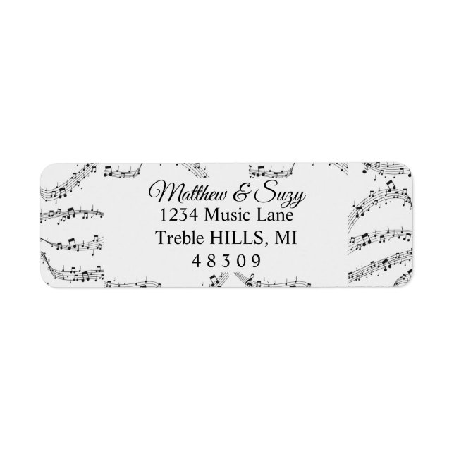 Music note Whimsical Musician  Return Address Label (Front)