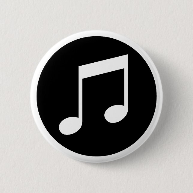 Music Notes 6 Cm Round Badge (Front)