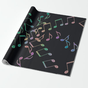 Music Notes 8th Note Chains Wrapping Paper