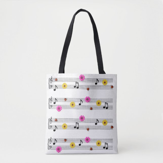 Music Notes All Over Print Tote Bag (Front)