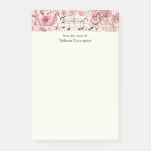 Music Notes and Butterfly Retro Style