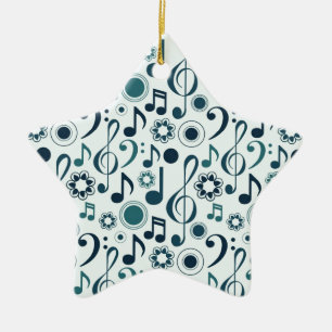 Music Notes and Clefs Ceramic Tree Decoration