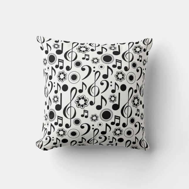 Music Notes and Clefs Cushion (Front)