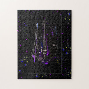 Music Notes And Double Bass Jigsaw Puzzle