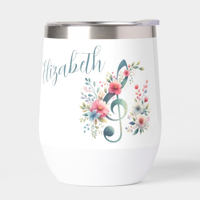 Music Notes and Flowers Personalised (Left)