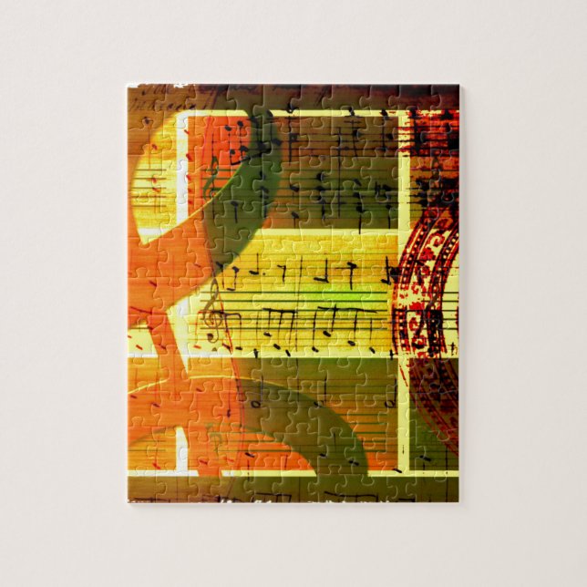 Music Notes and Guitar Jigsaw Puzzle (Vertical)
