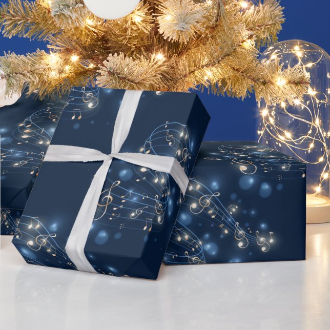Music Notes and Holiday Lights Wrapping Paper (Holidays)