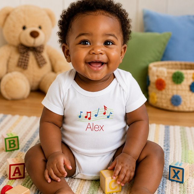 Music notes baby bodysuit (Creator Uploaded)