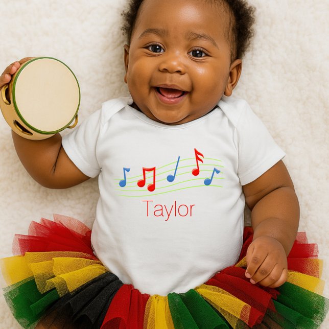 Music notes baby bodysuit (Creator Uploaded)