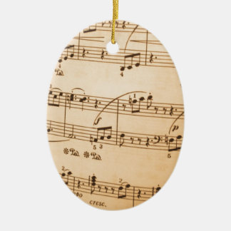 Music Notes Background Ceramic Tree Decoration