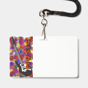 music notes badge ID badge