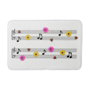 Music Notes Bath Mat