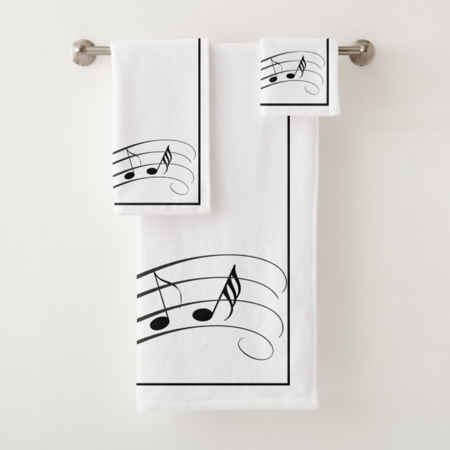 Music Notes Bathroom Towel Set (Insitu)
