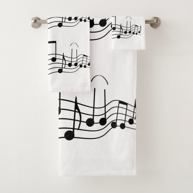 Music Notes Bathroom Towel Set (Insitu)