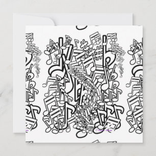 Music Notes Birthday Activity Colouring Card