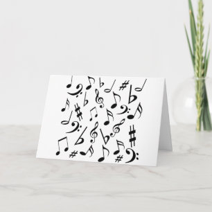 Music Notes Birthday Card - Customisable Text