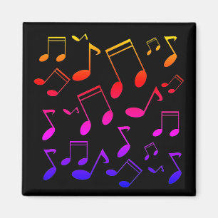 Music notes black magnet