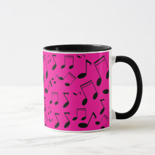 Music notes black mug