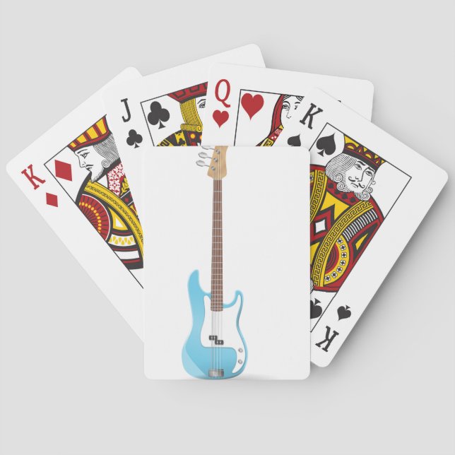 Music Notes Blue Chevrons Zigzags Pattern Destiny Playing Cards (Back)