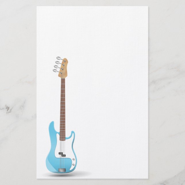 Music Notes Blue Chevrons Zigzags Pattern Destiny Stationery (Front)