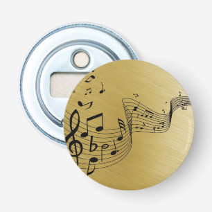 Music Notes Brushed Gold  Bottle Opener