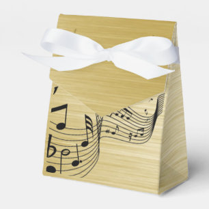 Music Notes Brushed Gold Favour Box
