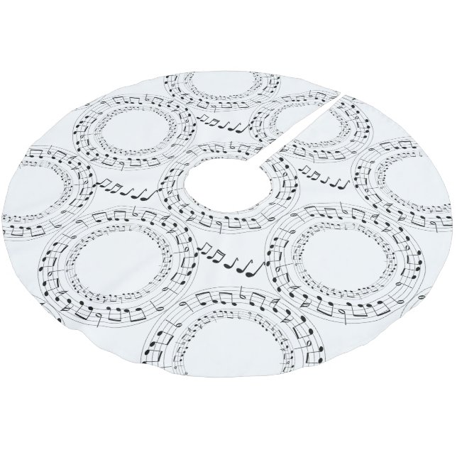 Music Notes Brushed Polyester Tree Skirt (Angled)