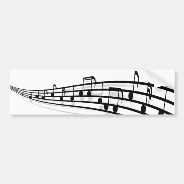 Music Notes Bumper Sticker (Front)
