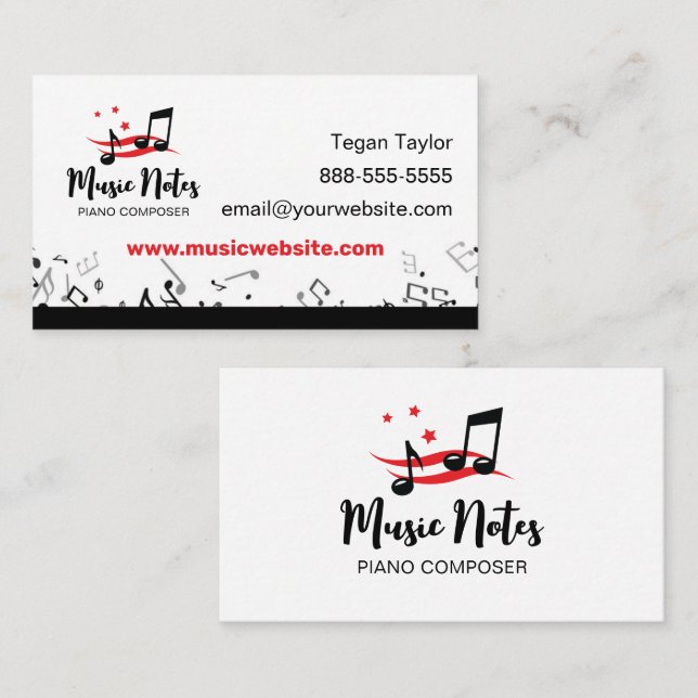 Music Notes Business Card (Front/Back)