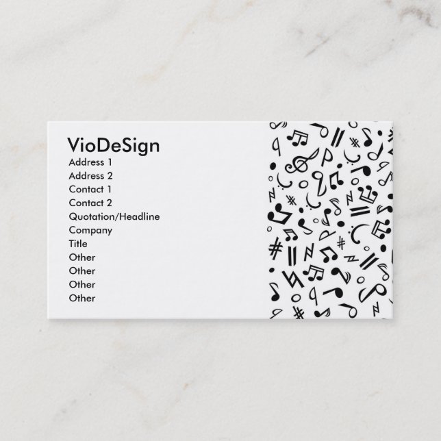 music notes business card (Front)