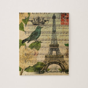 music notes camellia french paris eiffel tower jigsaw puzzle