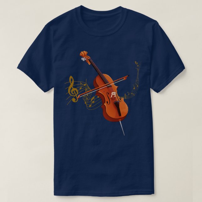 Music Notes Cellist Cello T-Shirt (Design Front)