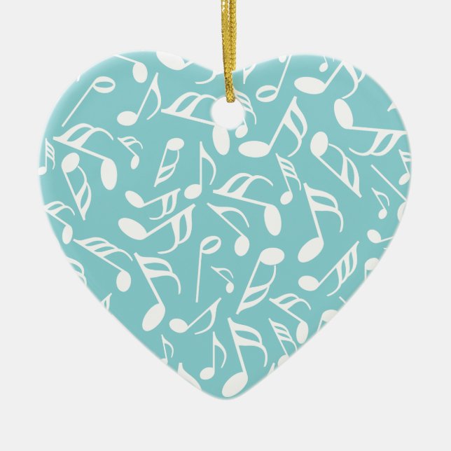 Music Notes Ceramic Ornament (Front)