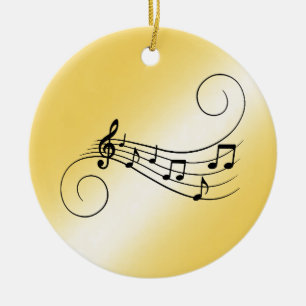 Music Notes Ceramic Ornament
