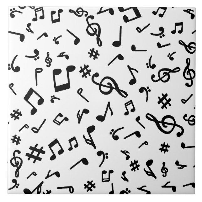 Music Notes Ceramic Tile (Front)