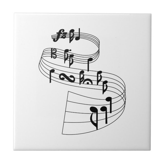 Music Notes Ceramic Tile (Front)