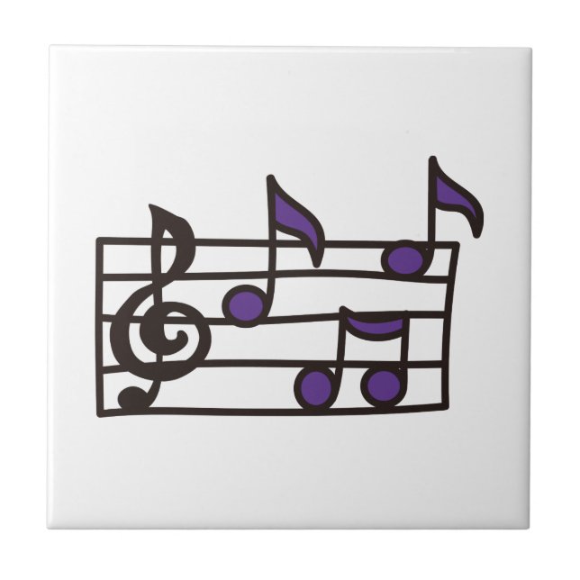 Music Notes Ceramic Tile (Front)