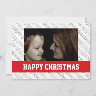 Music Notes Christmas Family Photocard