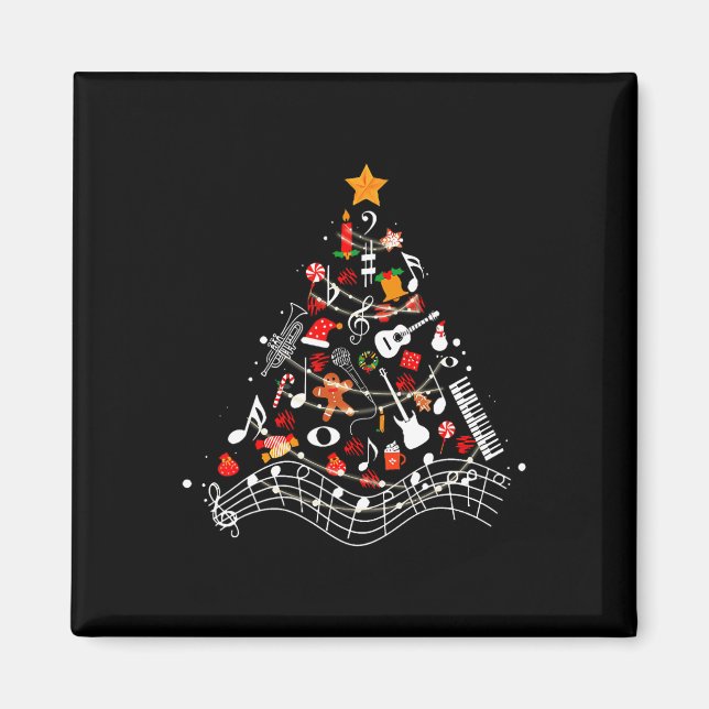 Music Notes Christmas Tree Musical Teacher Music X Magnet (Front)